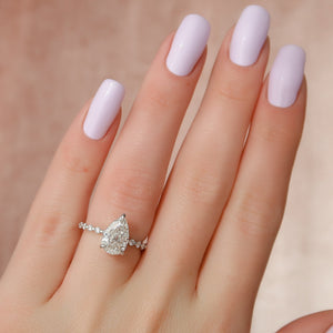 The Khloe Set With A 2 Carat Pear Lab Diamond