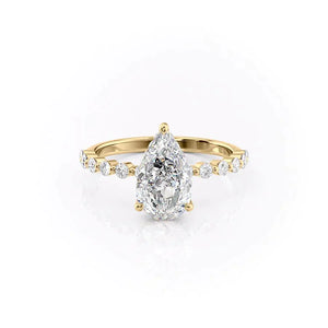 The Khloe Set With A 1.5 Carat Pear Moissanite