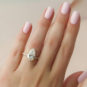 The Khloe Set With A 2 Carat Pear Lab Diamond