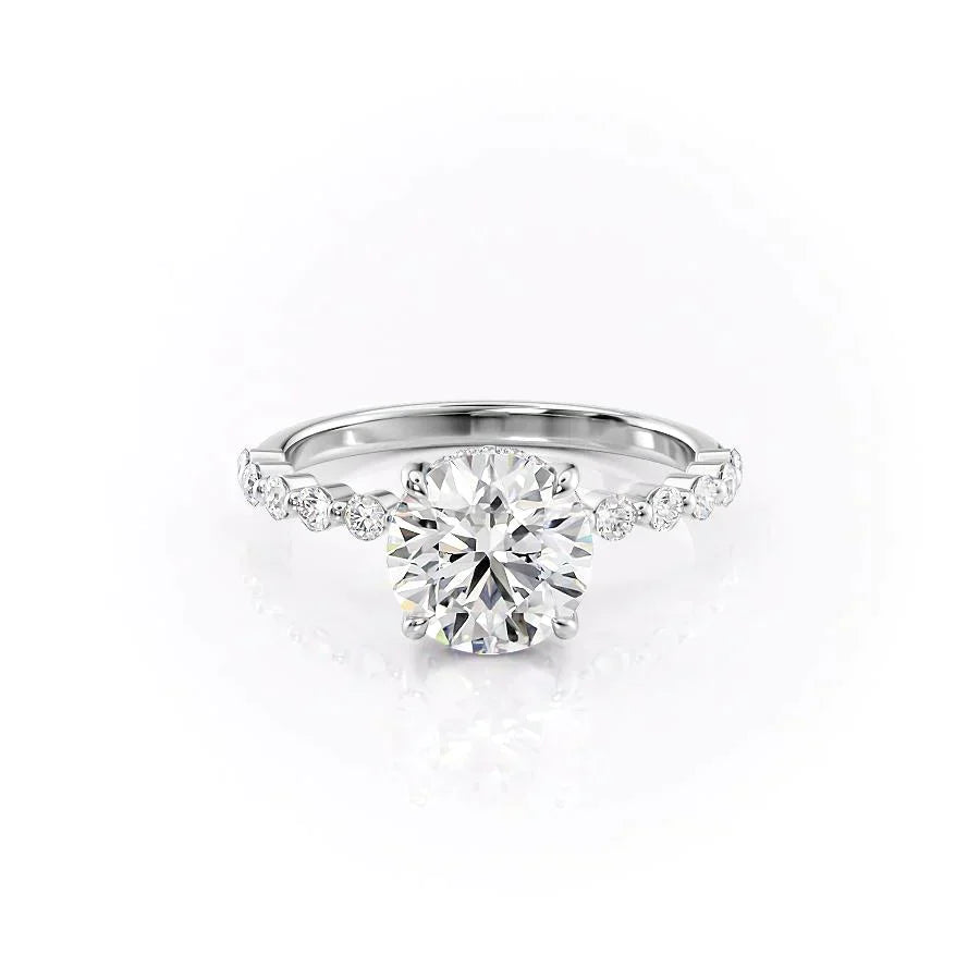 The Khloe Set With A 2.5 Carat Round Moissanite