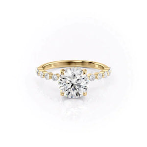 The Khloe Set With A 5 Carat Round Moissanite