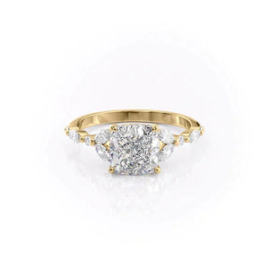 The Chelsea Set With A 1.5 Carat Cushion Moissanite