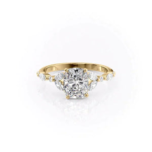 The Chelsea Set With A 2 Carat Elongated Cushion Lab Diamond