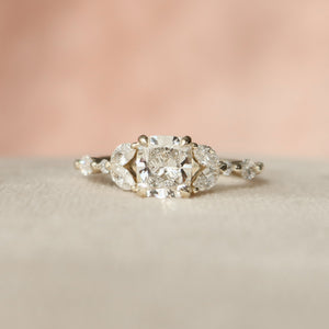 The Chelsea Set With A 2 Carat Elongated Cushion Moissanite