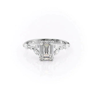 The Chelsea Set With A 1 Carat Emerald Moissanite
