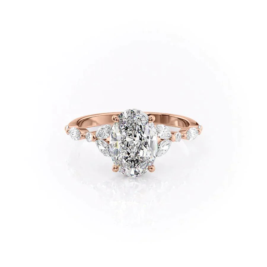 The Chelsea Set With A 4.5 Carat Oval Moissanite
