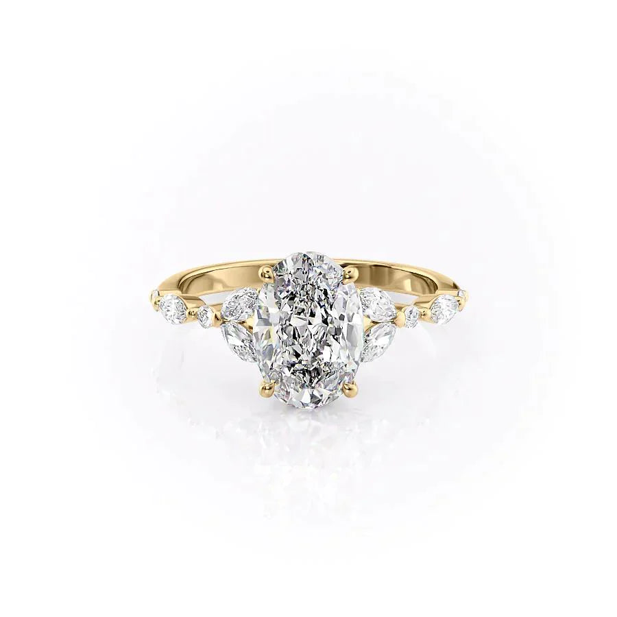 The Chelsea Set With A 1 Carat Oval Moissanite