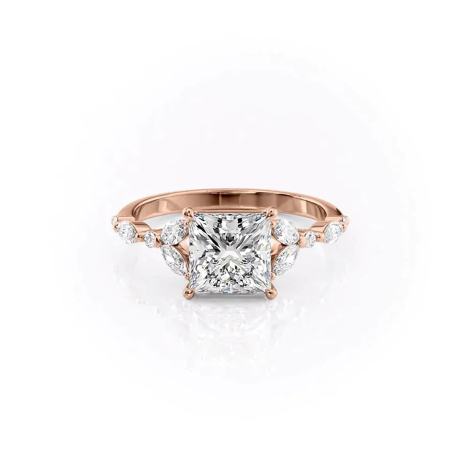 The Chelsea Set With A 4.5 Carat Princess Moissanite