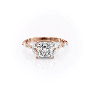 The Chelsea Set With A 2.5 Carat Princess Moissanite