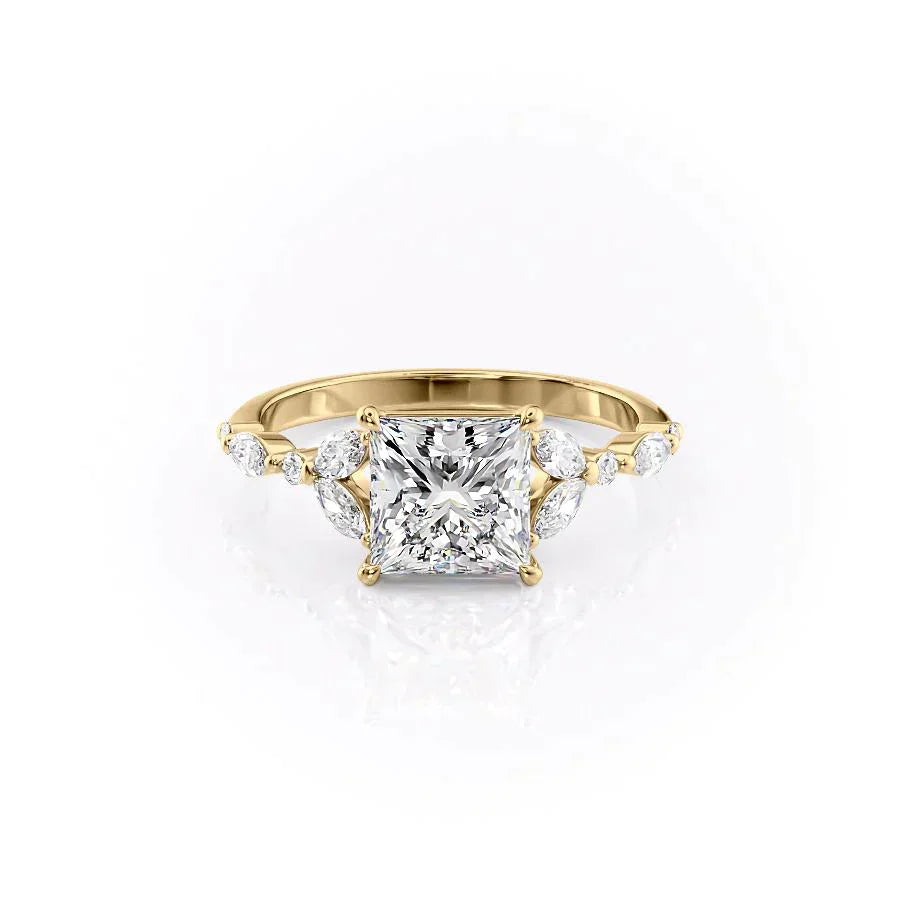 The Chelsea Set With A 1.5 Carat Princess Moissanite