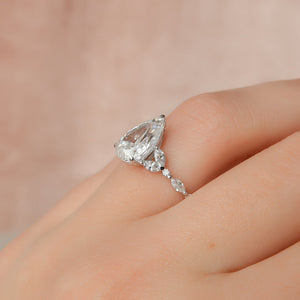 The Chelsea Set With A 2 Carat Pear Lab Diamond