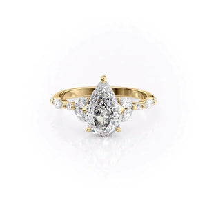 The Chelsea Set With A 5 Carat Pear Moissanite