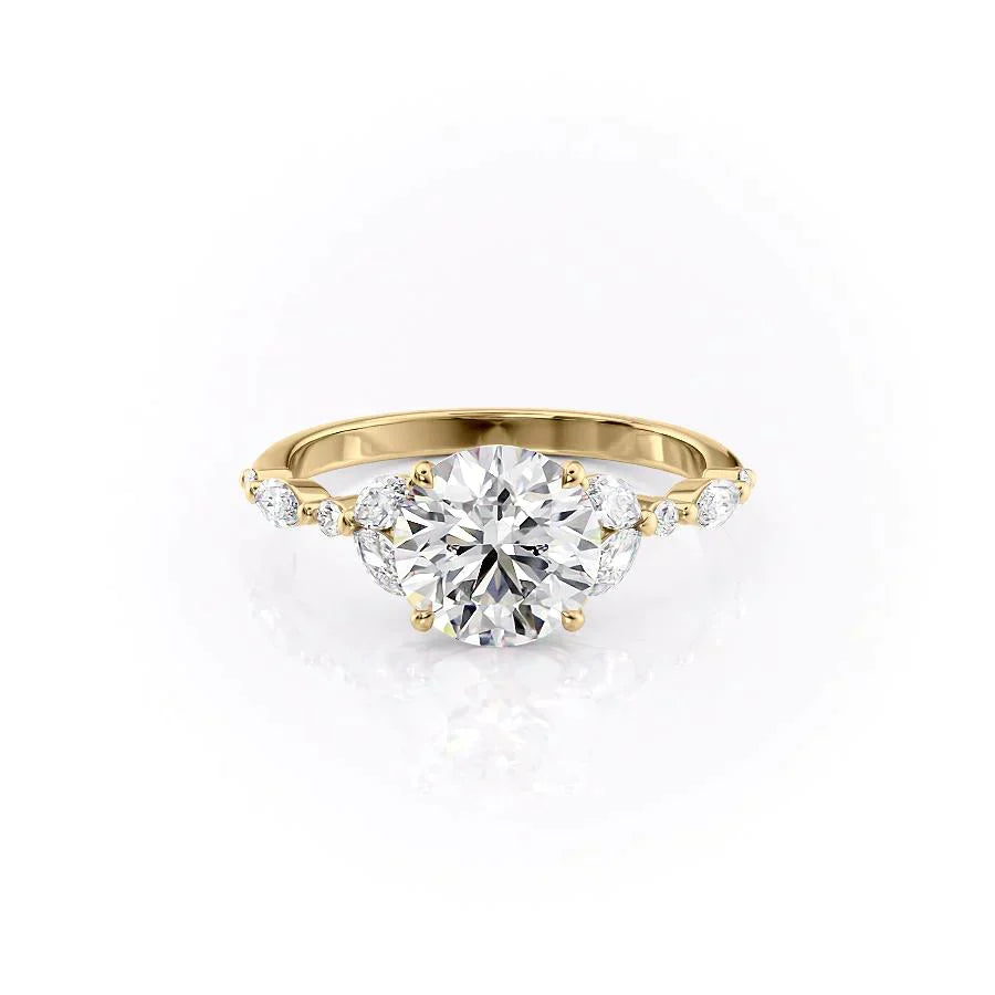 The Chelsea Set With A 3.5 Carat Round Moissanite