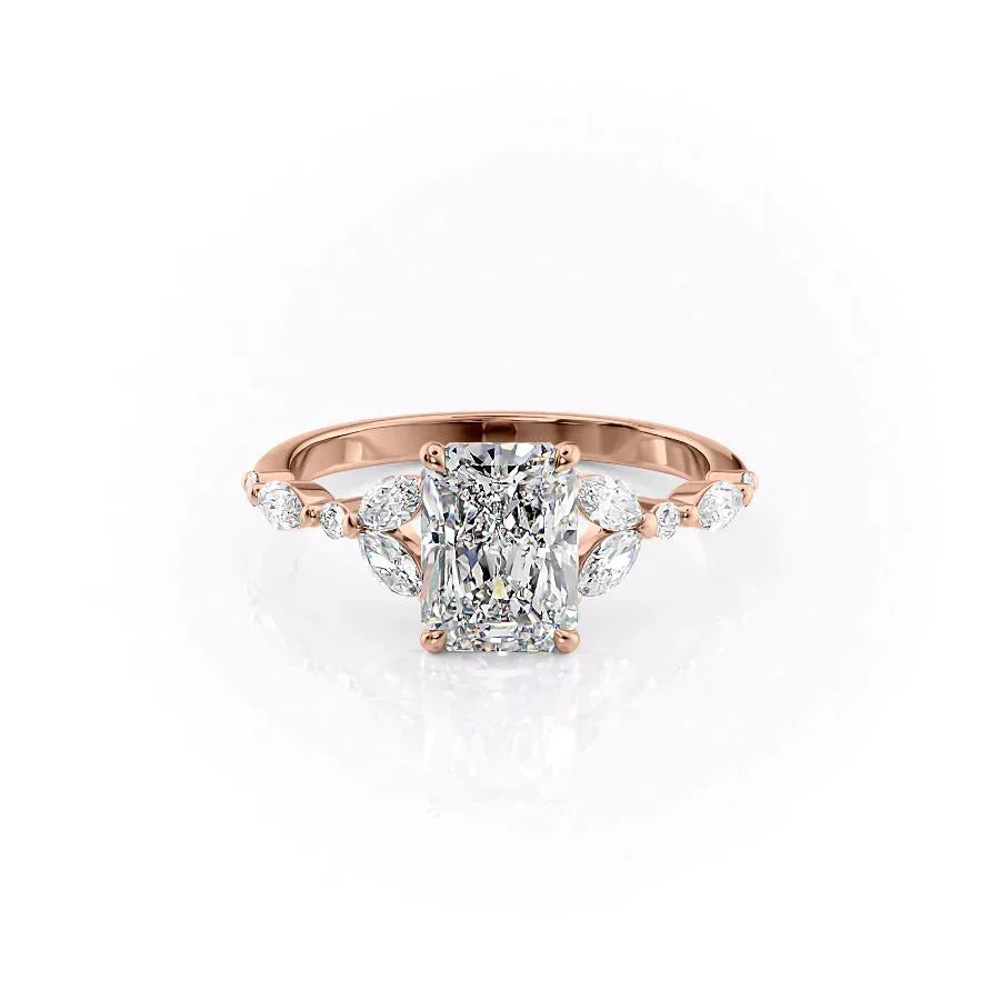 The Chelsea Set With A 3 Carat Radiant Moissanite