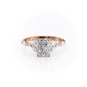 The Chelsea Set With A 2.5 Carat Radiant Moissanite