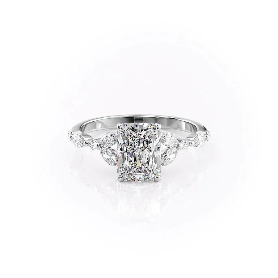 The Chelsea Set With A 2.5 Carat Radiant Lab Diamond