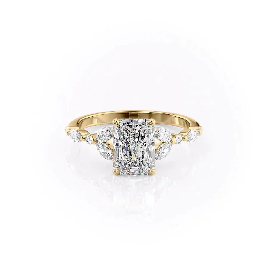 The Chelsea Set With A 3.5 Carat Radiant Moissanite