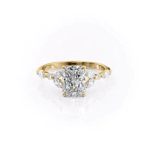 The Chelsea Set With A 3.5 Carat Radiant Moissanite