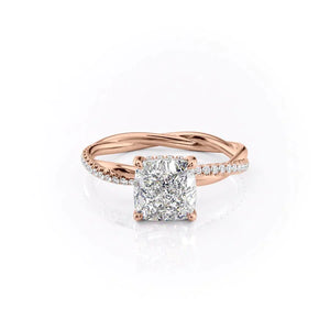 The Stacey Set With A 2.5 Carat Cushion Lab Diamond