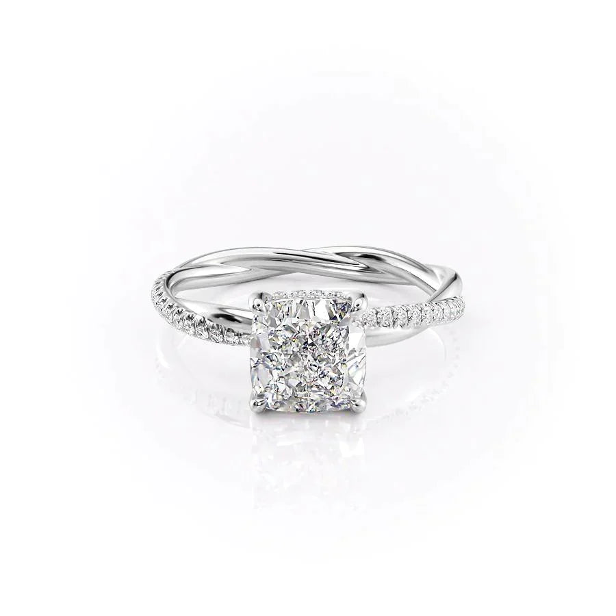 The Stacey Set With A 1 Carat Cushion Lab Diamond