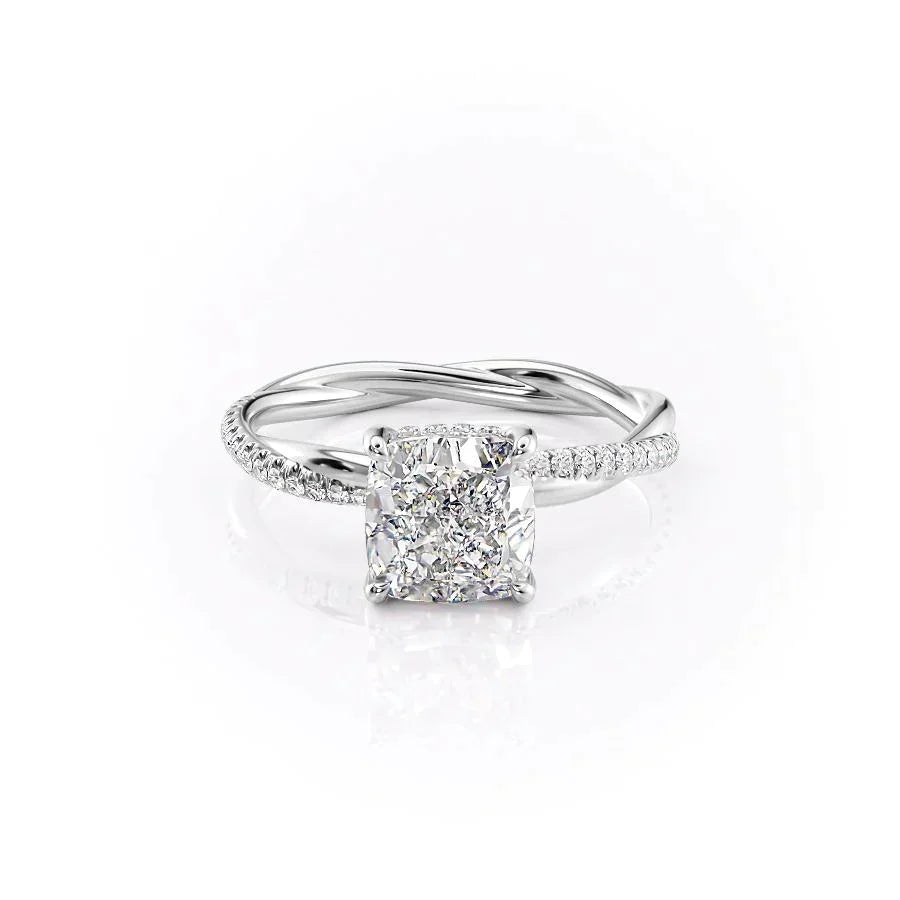 The Stacey Set With A Cushion Moissanite