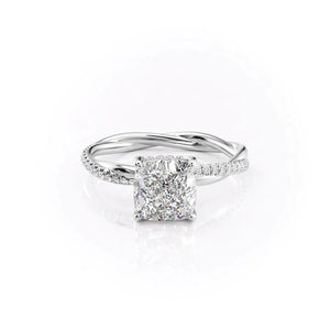The Stacey Set With A 2 Carat Cushion Lab Diamond