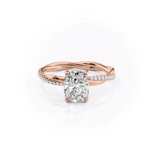 The Stacey Set With A 1 Carat Elongated Cushion Lab Diamond