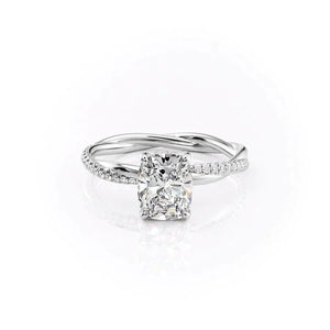 The Stacey Set With A 1 Carat Elongated Cushion Lab Diamond