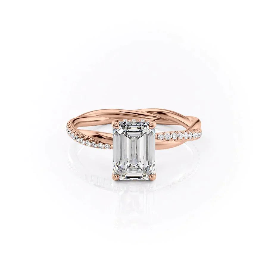 The Stacey Set With A 3 Carat Emerald Lab Diamond