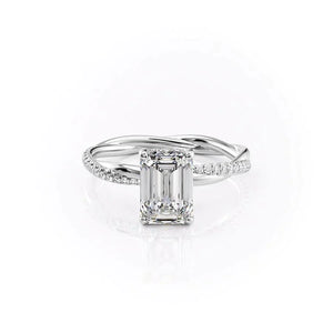 The Stacey Set With A Emerald Moissanite