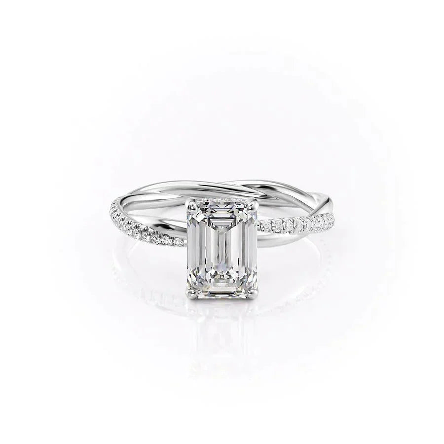The Stacey Set With A 2.5 Carat Emerald Lab Diamond