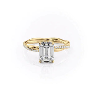 The Stacey Set With A Emerald Moissanite
