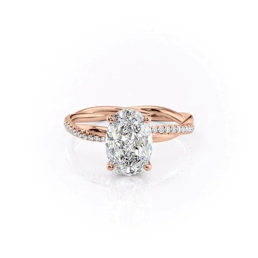The Stacey Set With A 1.5 Carat Oval Lab Diamond