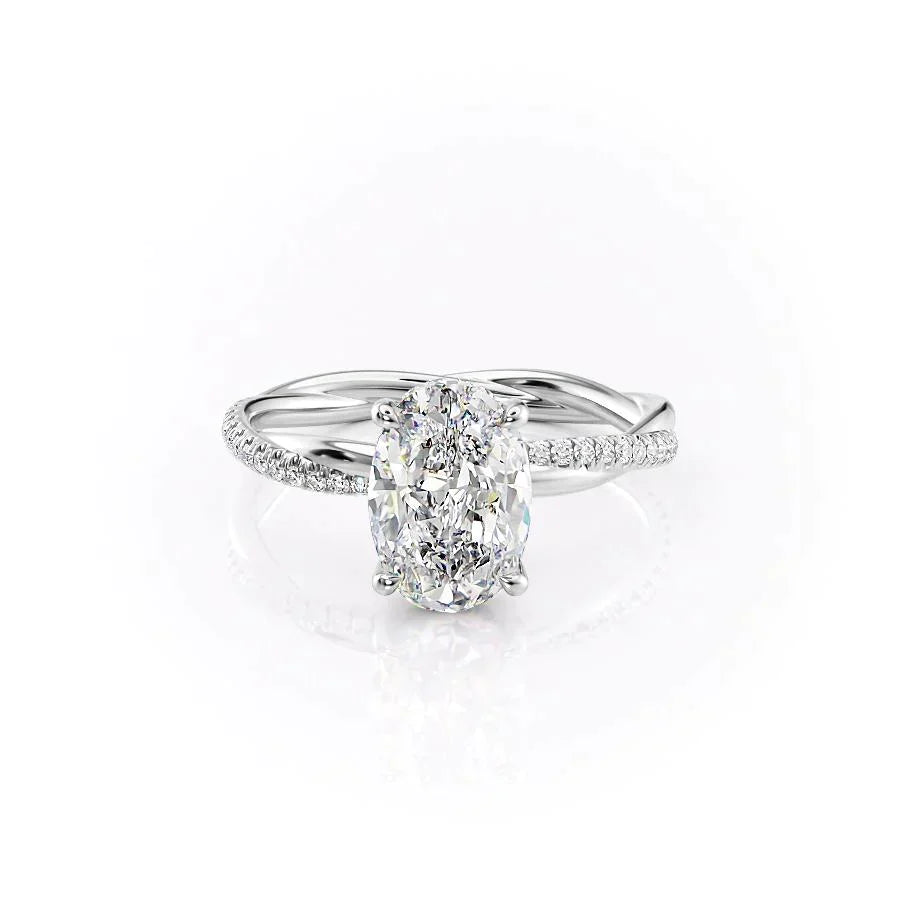 The Stacey Set With A 1 Carat Oval Lab Diamond