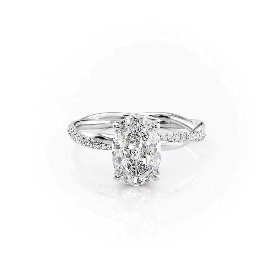 The Stacey Set With A Oval Moissanite