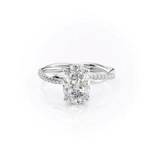 The Stacey Set With A 1.5 Carat Oval Lab Diamond