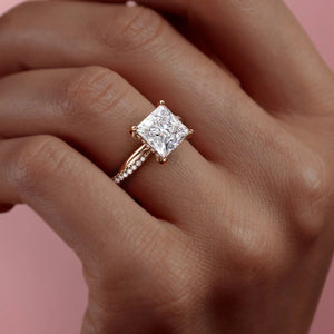 The Stacey Set With A 3 Carat Princess Lab Diamond