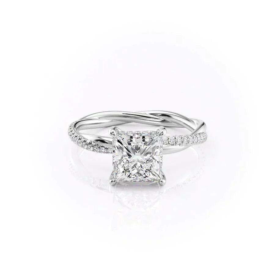 The Stacey Set With A 1 Carat Princess Lab Diamond
