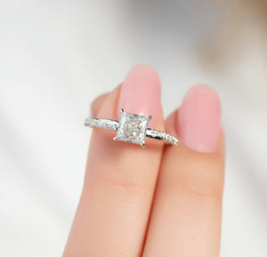 The Stacey Set With A 2 Carat Princess Lab Diamond