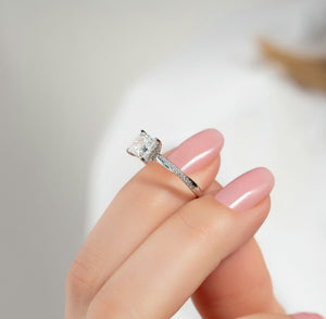 The Stacey Set With A 2 Carat Princess Lab Diamond