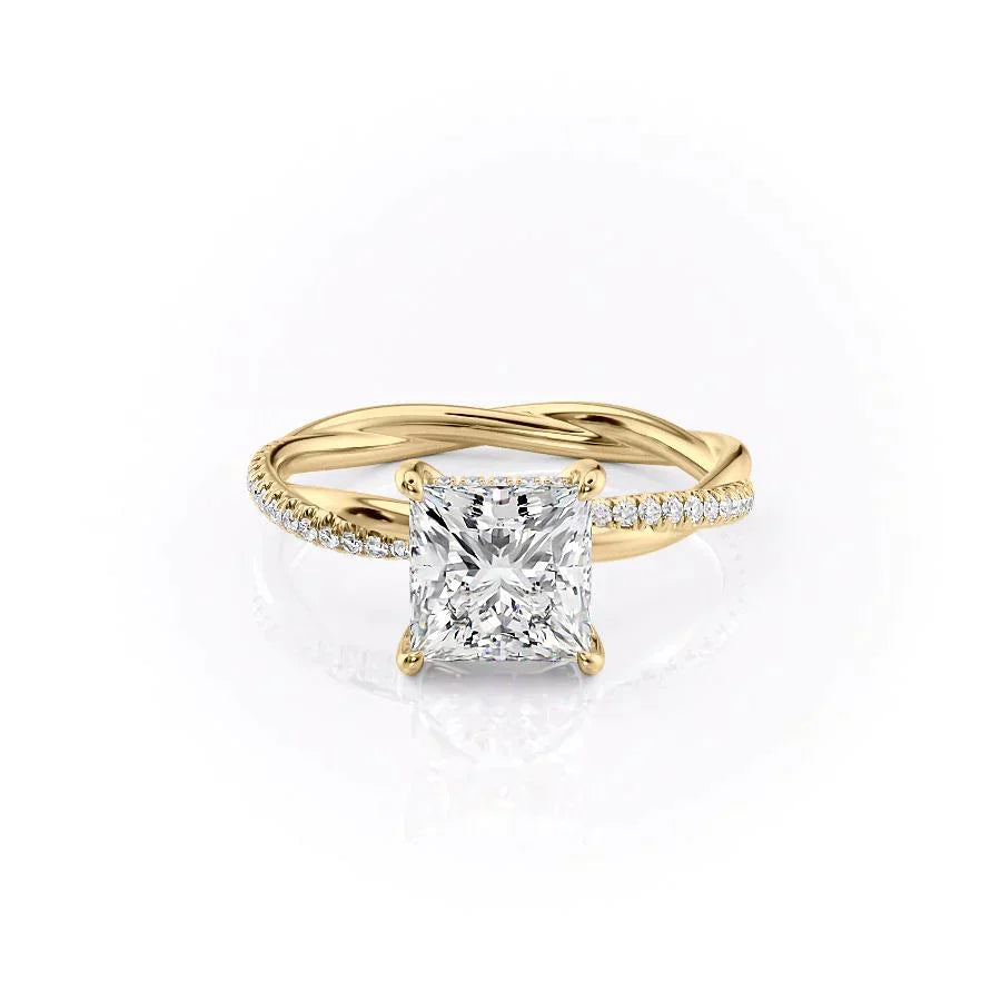 The Stacey Set With A 2.5 Carat Princess Lab Diamond