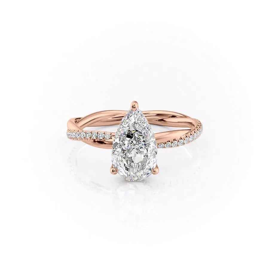 The Stacey Set With A 1.5 Carat Pear Lab Diamond