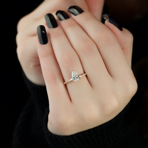 The Stacey Set With A 2 Carat Pear Lab Diamond