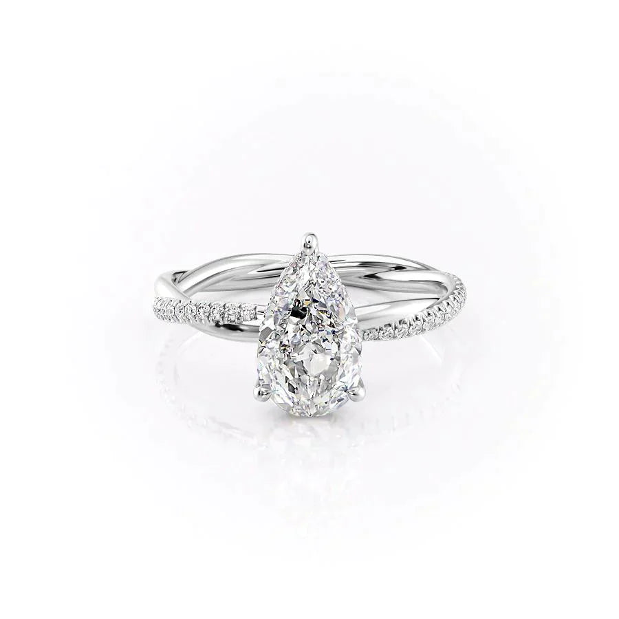 The Stacey Set With A 2.5 Carat Pear Lab Diamond