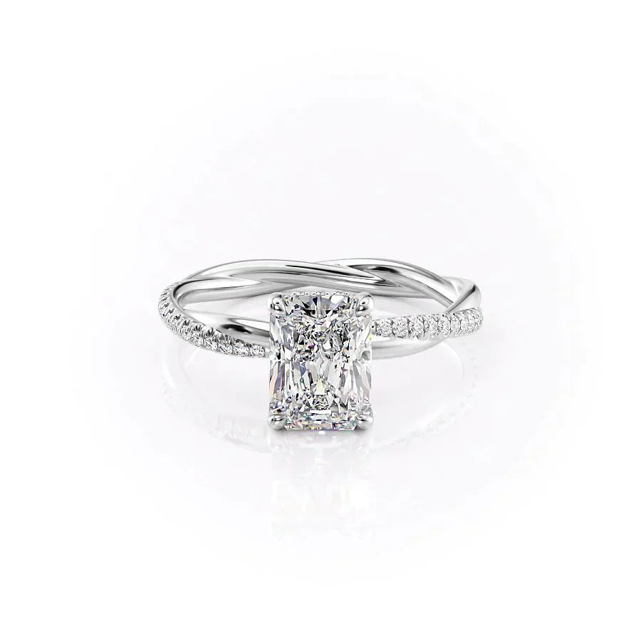 The Stacey Set With A 2.5 Carat Radiant Lab Diamond