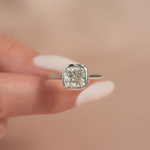 The Charlotte Set With A 2 Carat Cushion Lab Diamond