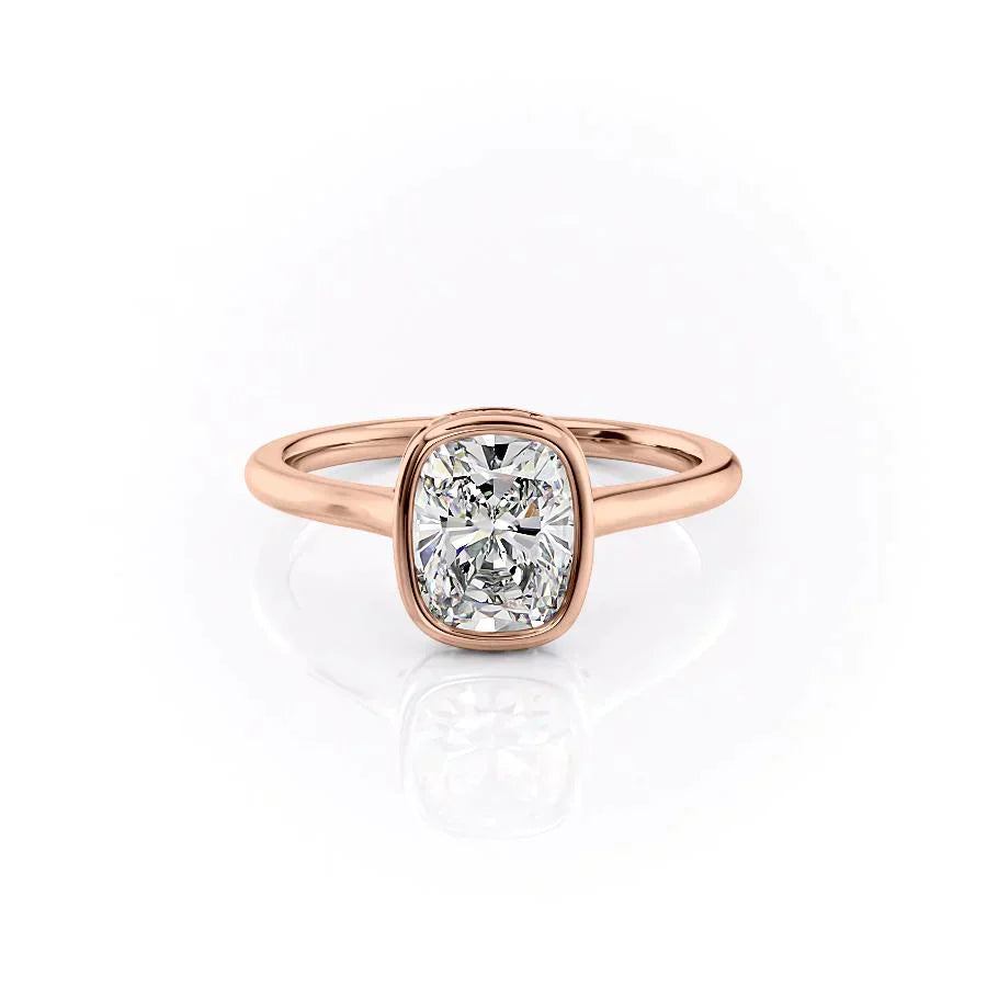 The Charlotte Set With A 1.5 Carat Elongated Cushion Lab Diamond