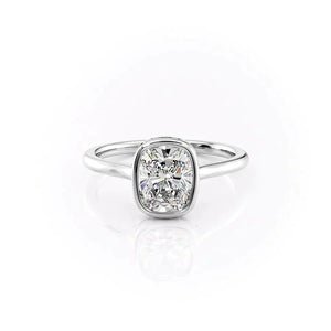 The Charlotte Set With A 4.5 Carat Elongated Cushion Moissanite