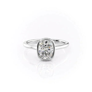 The Charlotte Set With A Elongated Cushion Moissanite
