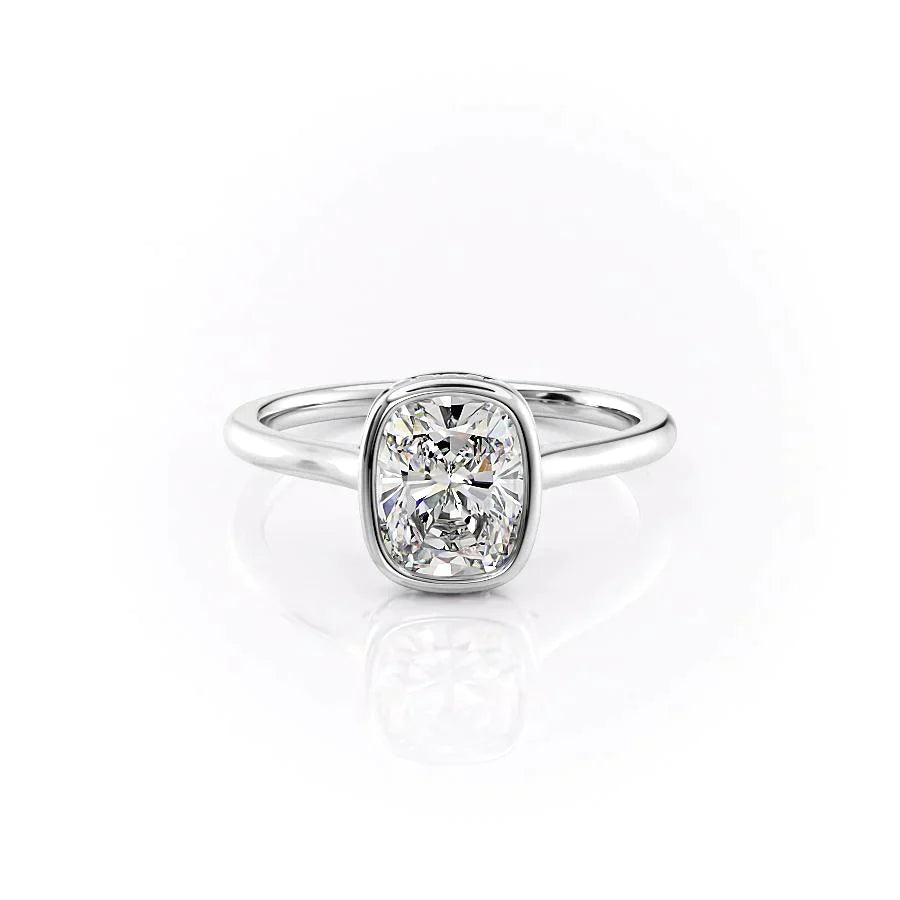 The Charlotte Set With A 4.5 Carat Elongated Cushion Moissanite